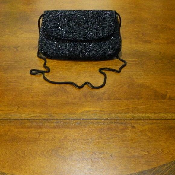 Vintage Preston & York Black Beaded Evening Purse Handbag - Picture 9 of 9